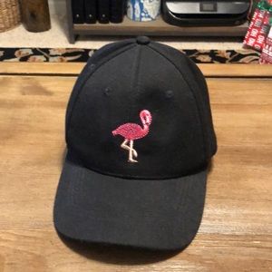 SOLD -Never worn black flamingo hat
